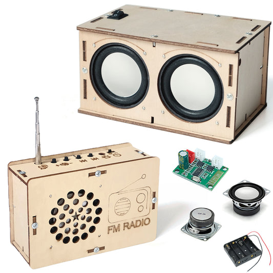 2 IN 1 -  DIY Speaker & Radio Kit - STEM Toys Engineering Kit Circuit DIY Electronics Projects