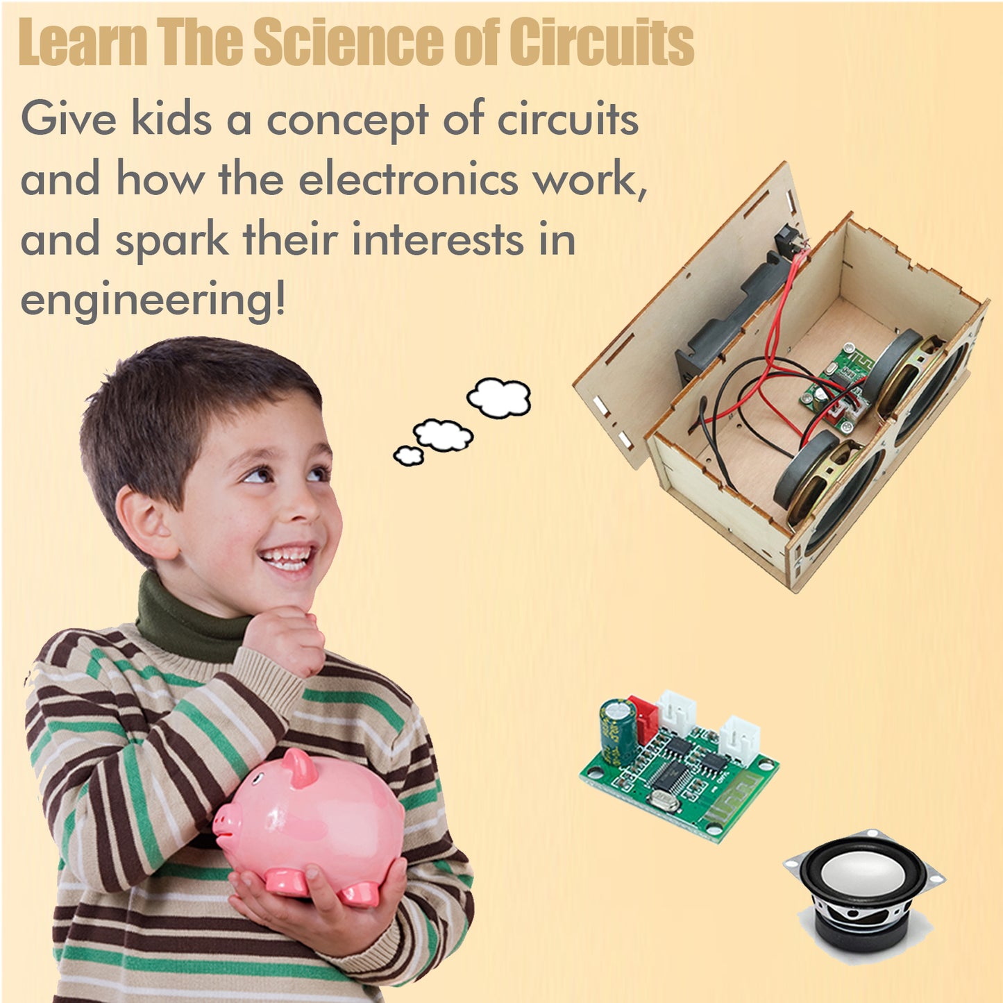 DIY Bluetooth Speaker Kit STEM Toys Wood Crafts