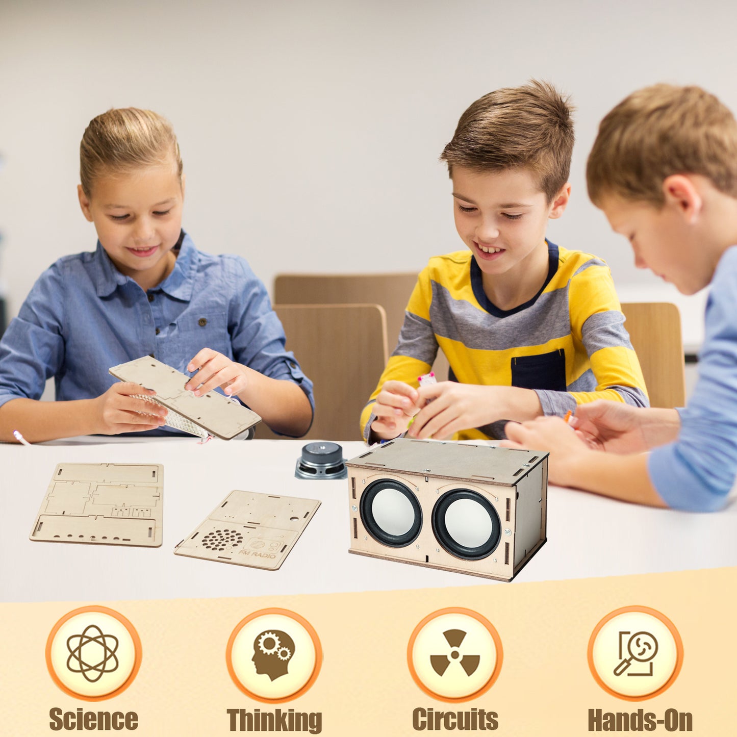 DIY Bluetooth Speaker Kit STEM Toys Wood Crafts