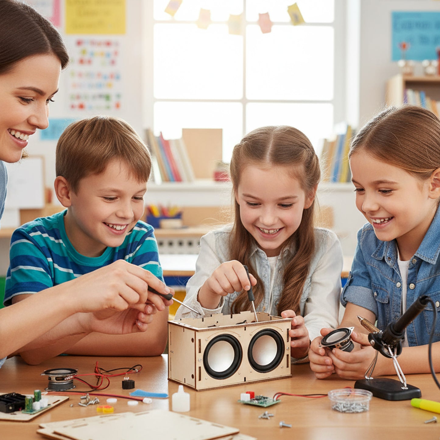DIY Bluetooth Speaker Kit STEM Toys Wood Crafts