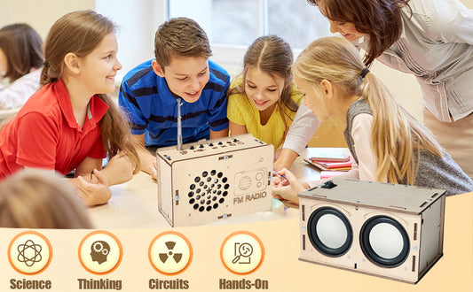 2 IN 1 -  DIY Speaker & Radio Kit - STEM Toys Engineering Kit Circuit DIY Electronics Projects