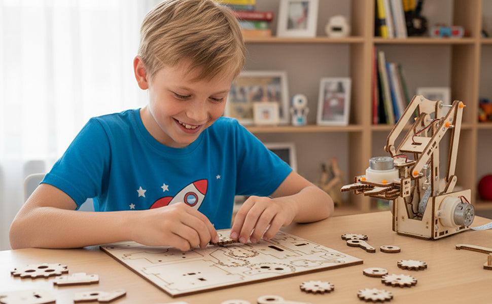 Robot Arm Kits Robotics for Kids Ages 8-12-14-16 Teens Adults STEM Toys Building Engineering Toys 9 10 11 13 14 15 16+ Year Old Boys Grils Gifts Idea DIY Crafts Science Circuits Projects