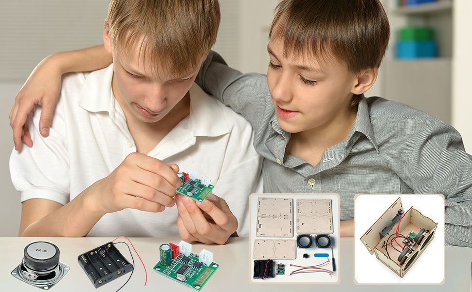 2 IN 1 -  DIY Speaker & Radio Kit - STEM Toys Engineering Kit Circuit DIY Electronics Projects