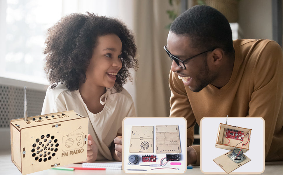 2 IN 1 -  DIY Speaker & Radio Kit - STEM Toys Engineering Kit Circuit DIY Electronics Projects